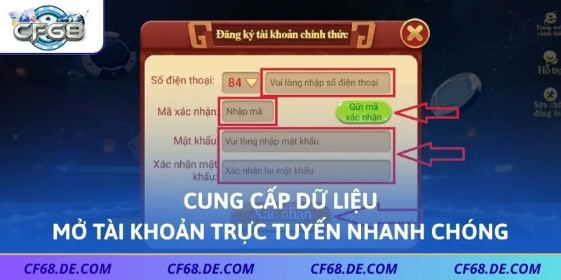 Cung cấp dữ liệu mở tài khoản trực tuyến nhanh chóng